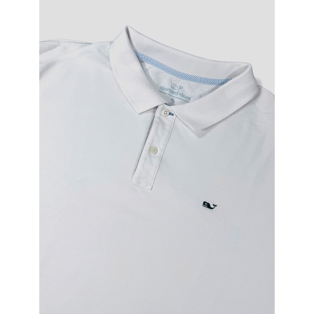 Vineyard Vines Men's Edgartown Pique Polo Shirt XL White Short Sleeve Whale